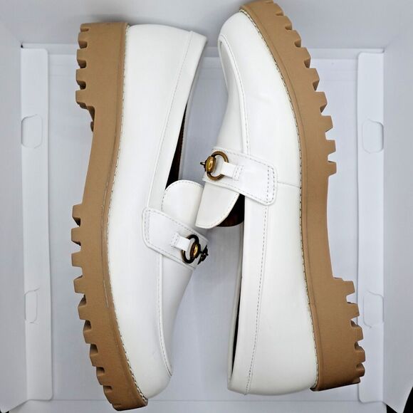 A New Day Womens Loafers Shoe Sz 9.5 White Memory Foam Round Toe 1.5" Block Heel - Picture 7 of 9